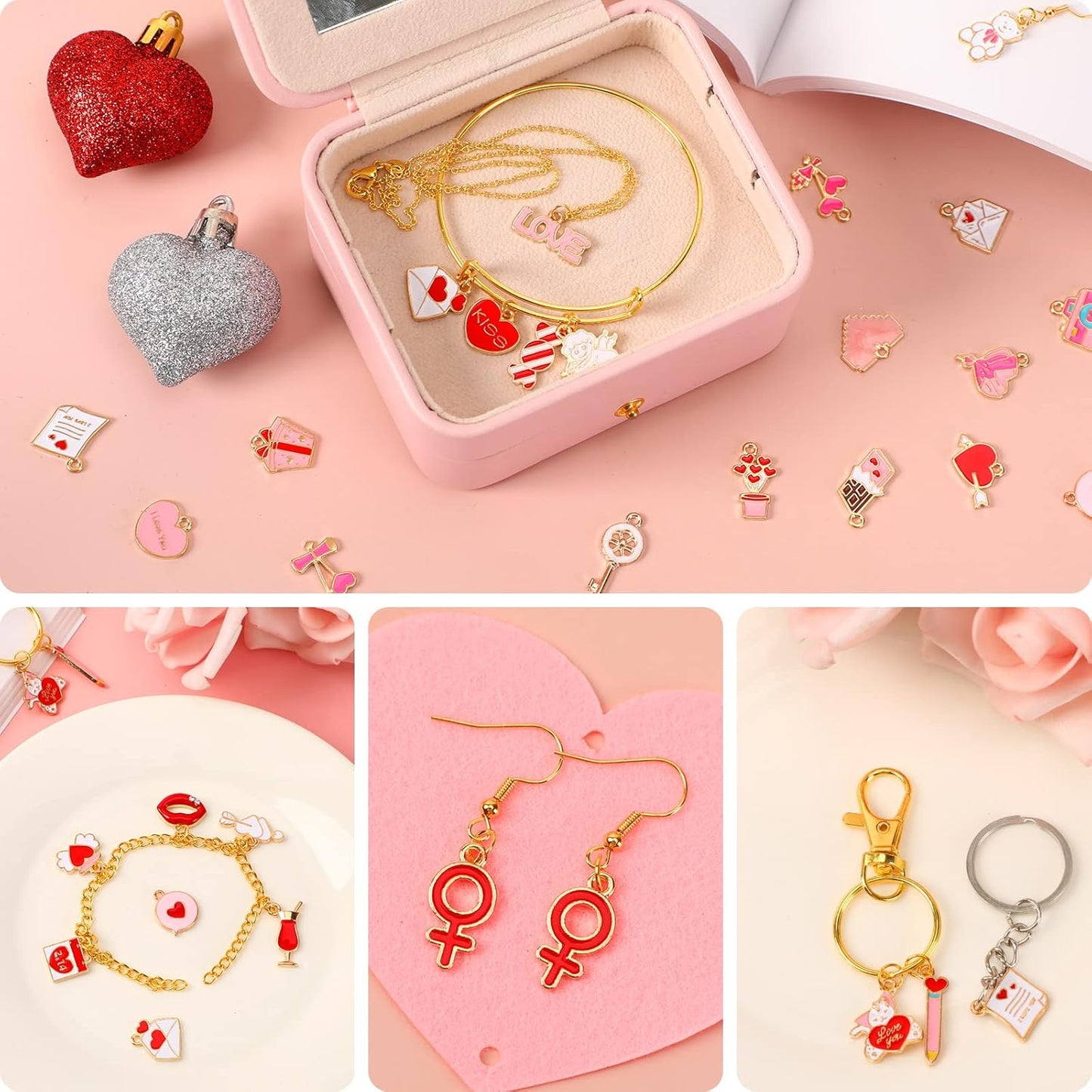 Christmas Charms Gold Enamel Jewelry Making Charms for Bracelet Necklace Earring