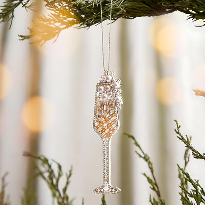 2025 Christmas Ornaments Champagne Ornament,Hanging Wine Glass Ornaments for Christmas Tree Decorations, Keepsake Gifts for Sisters Mother Grandma Women
