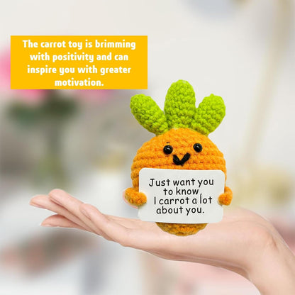 Funny Mini Positive Potato, Cute Crochet Doll with Positive Card, Soft Wool Knitting Toy Decoration