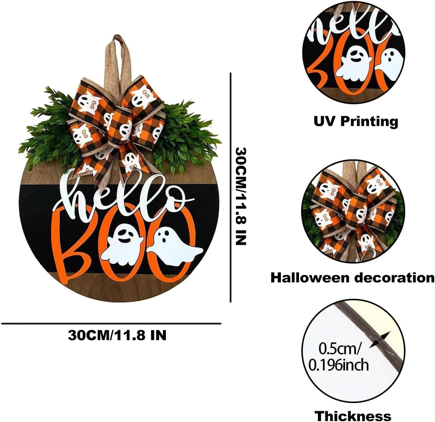 Merry Christmas Door Hanger Sign for Front, Chrismas Welcome Wooden Wreaths Sign with Bow for Winter Farmhouse Garden Porch Decorations (Christmas Door Sign)