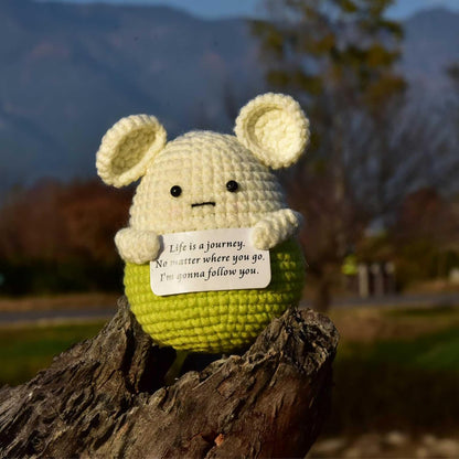 Mini Positive Cute Funny Life Potato Tomato Eggplant Onion Cute Animals Creative Knitted Holding Card Crochet Birthday Christmas Girls Gifts Party Decor