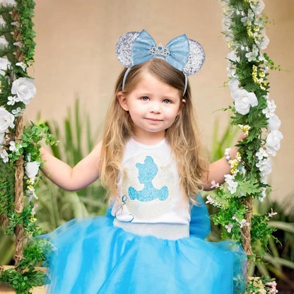 Christmas Mouse Ears Headband, Christmas Ears for Women Adult Kids, Christmas Headband Park Ears Christmas Party Cosplay Costumes Accessories (Ginger)