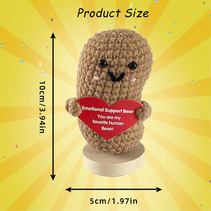 Funny Mini Positive Potato, Cute Crochet Doll with Positive Card, Soft Wool Knitting Toy Decoration