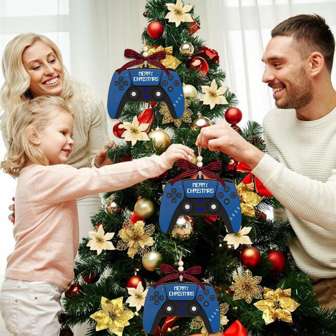 Christmas Ornaments 2025,Wooden Ornaments for Christmas Tree, Christmas Decorations Gifts for Women, Men, Vacation Ornament for Family, Sister, Friends, Meaningful Ornaments