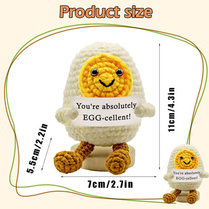 Funny Mini Positive Potato, Cute Crochet Doll with Positive Card, Soft Wool Knitting Toy Decoration