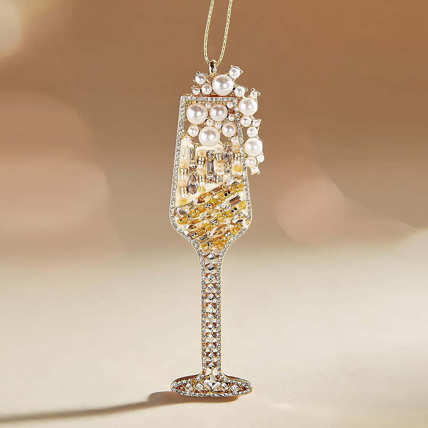 2025 Christmas Ornaments Champagne Ornament,Hanging Wine Glass Ornaments for Christmas Tree Decorations, Keepsake Gifts for Sisters Mother Grandma Women