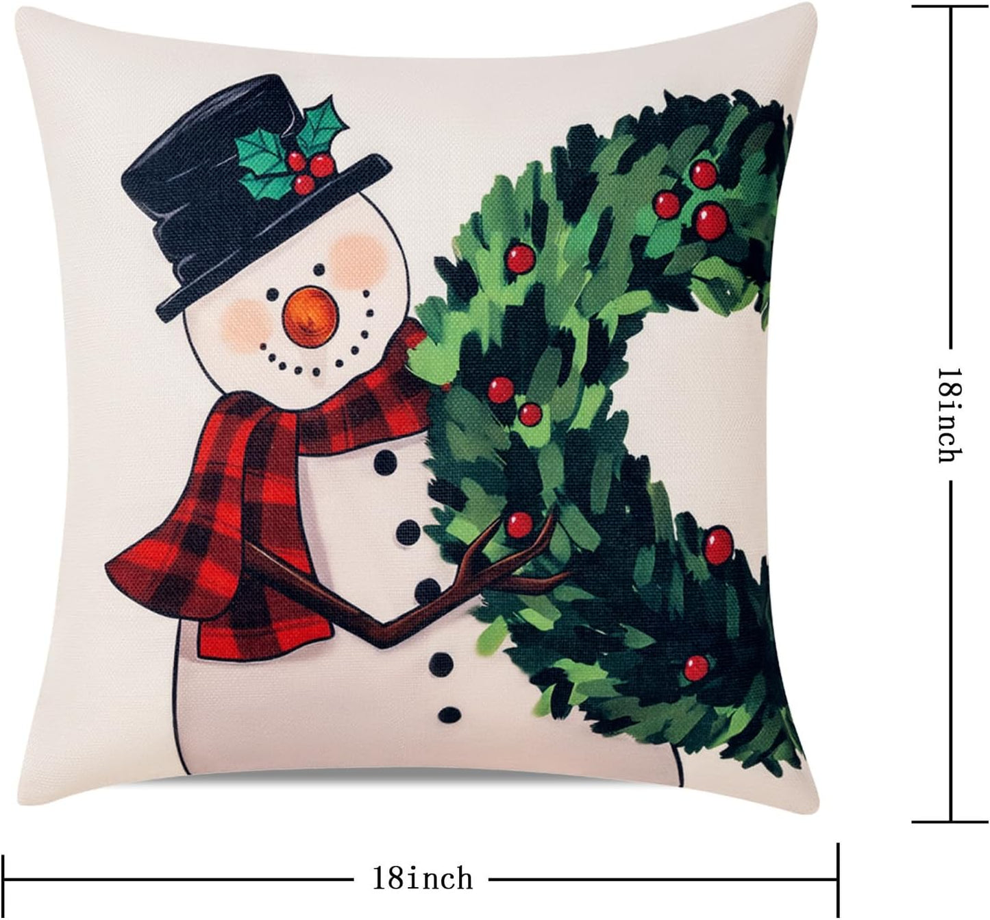 Ghost Halloween Decor-Throw Pillow Covers 18x18 in Set of 4,Spooky Gothic Linen Pillow Case for Couch Fall Christmas Holiday Outdoor Burnt Orange Black White Decorations