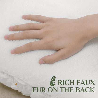 Christmas Throw Pillow Covers Xmas Winter Christmas Tree Faux Fur Cushion Covers, 3D Embroidered Pillow Cases