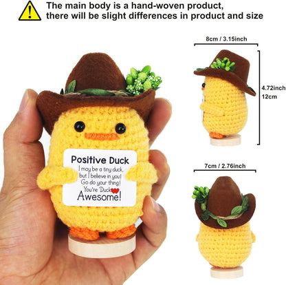 Mini Funny Positive Crochet Potato with Stand, Cute Emotional Support Potato Crochet Animals Already Made, Holiday Christmas Birthday Gifts for Women, Office Decor Cool Things