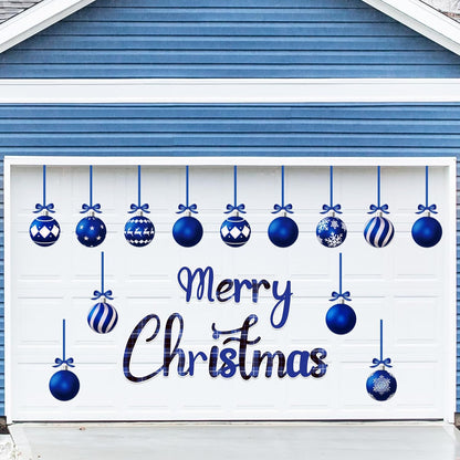 90shine 32PCS Christmas Garage Door Decorations Magnets - Merry Xmas Ball Holiday Refrigerator Fridge Kitchen Decor(Red, Silver)