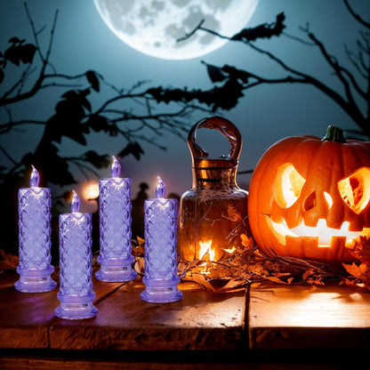 Rose Shadow LED Flameless Candles, 6PCS Romantic Battery Operated Candles Led Pillar Candles for Valentines Anniversary Wedding Christmas Decorations(White, D 2.5" x H 7.2")