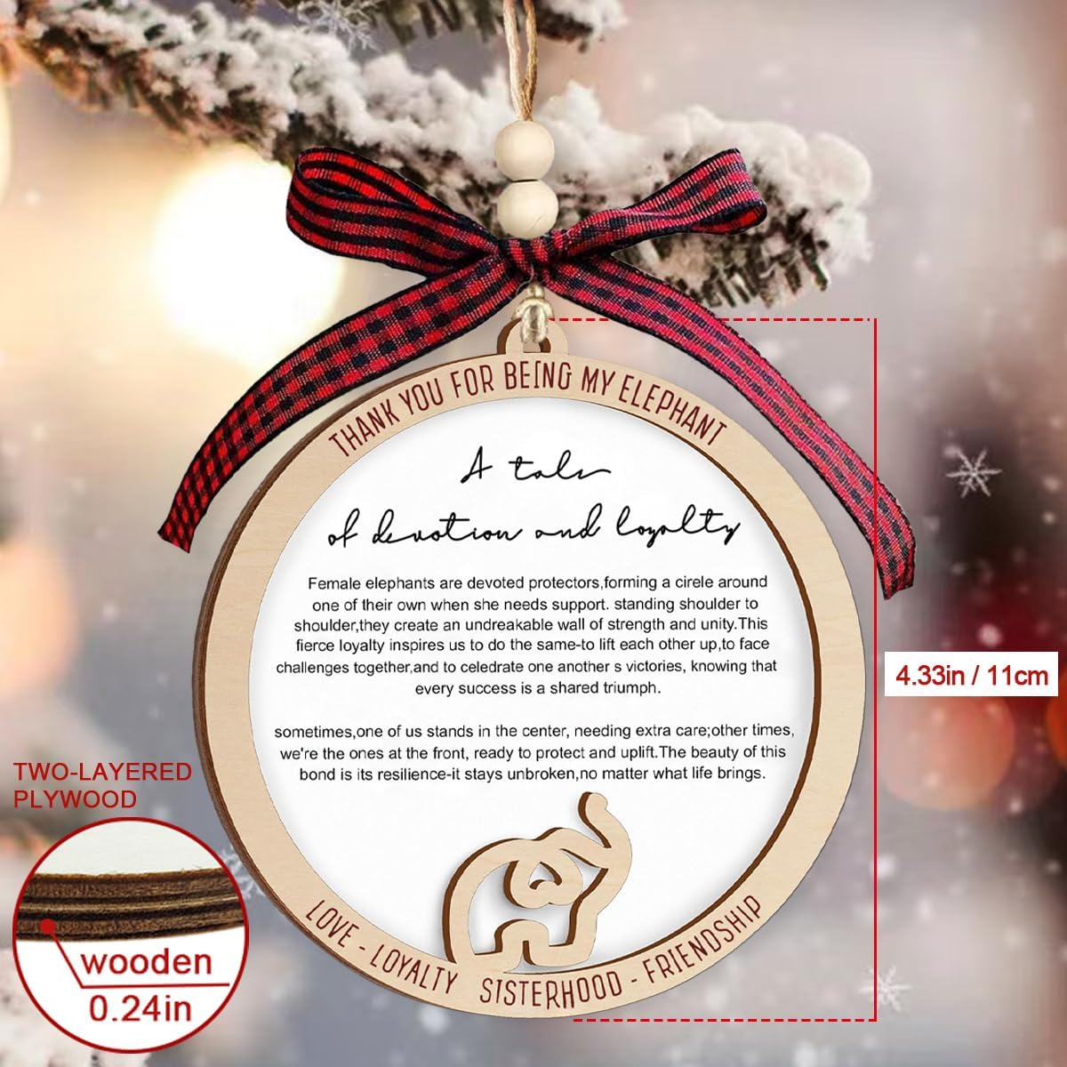 Christmas Ornaments 2025,Wooden Ornaments for Christmas Tree, Christmas Decorations Gifts for Women, Men, Vacation Ornament for Family, Sister, Friends, Meaningful Ornaments