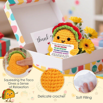 Positive Crochet Taco Christmas Birthday Gifts Home Decor Emotional Inspirational Support