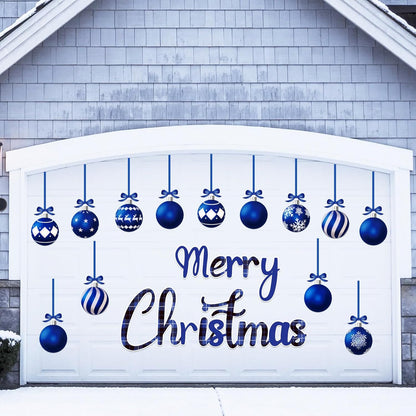 90shine 32PCS Christmas Garage Door Decorations Magnets - Merry Xmas Ball Holiday Refrigerator Fridge Kitchen Decor(Red, Silver)