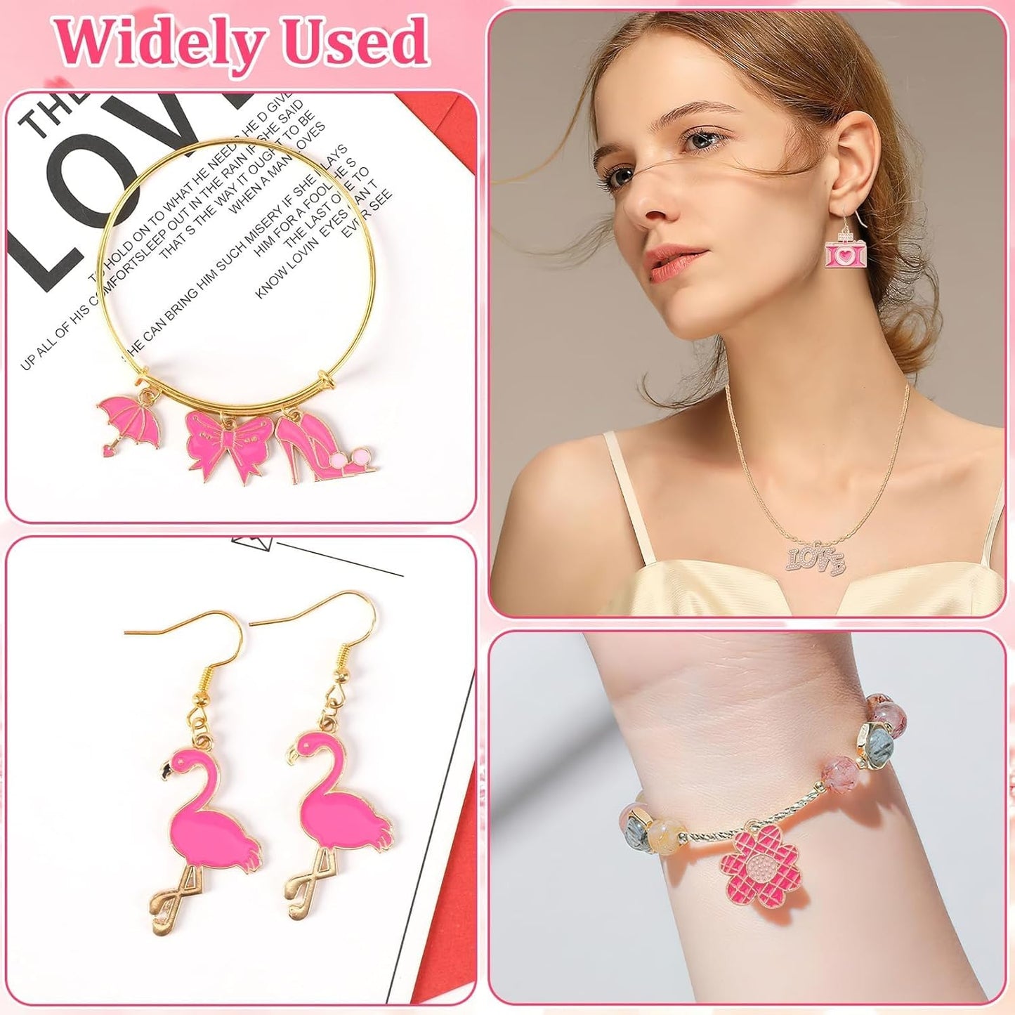 Christmas Charms Gold Enamel Jewelry Making Charms for Bracelet Necklace Earring