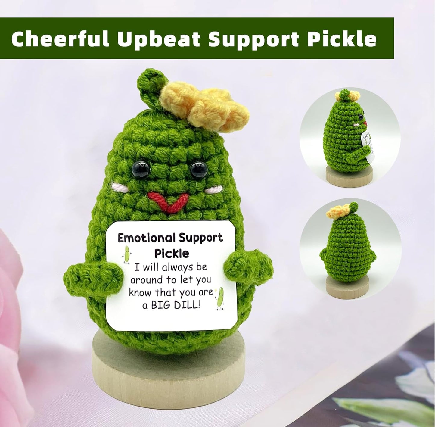 Funny Mini Positive Potato, Cute Crochet Doll with Positive Card, Soft Wool Knitting Toy Decoration