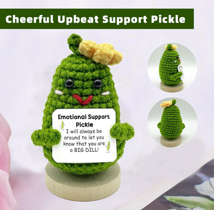 Funny Mini Positive Potato, Cute Crochet Doll with Positive Card, Soft Wool Knitting Toy Decoration