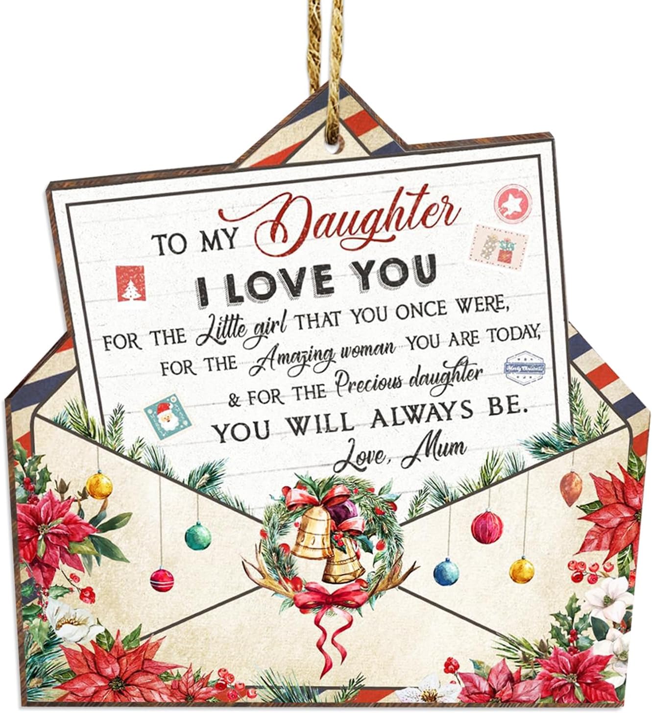 Christmas Ornaments 2025,Wooden Ornaments for Christmas Tree, Christmas Decorations Gifts for Women, Men, Vacation Ornament for Family, Sister, Friends, Meaningful Ornaments