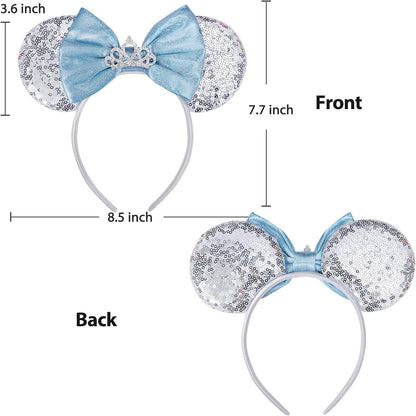 Christmas Mouse Ears Headband, Christmas Ears for Women Adult Kids, Christmas Headband Park Ears Christmas Party Cosplay Costumes Accessories (Ginger)