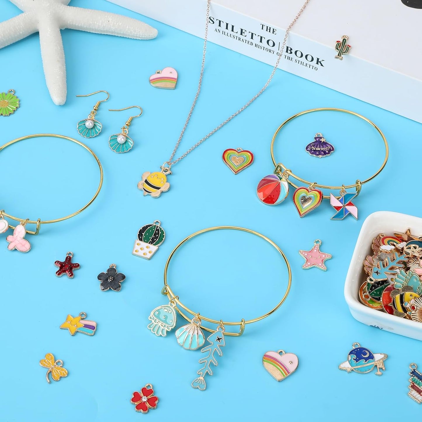 Christmas Charms Gold Enamel Jewelry Making Charms for Bracelet Necklace Earring