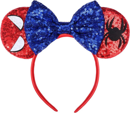 Christmas Mouse Ears Headband, Christmas Ears for Women Adult Kids, Christmas Headband Park Ears Christmas Party Cosplay Costumes Accessories (Ginger)