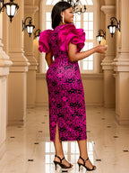 Floral Print Bodycon Prom Midi Dresses