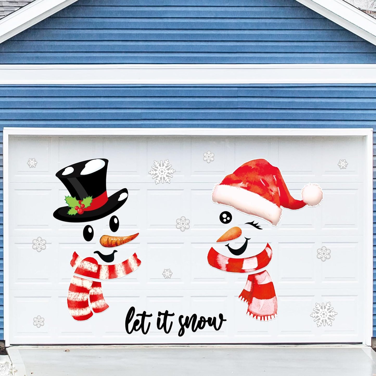 90shine 32PCS Christmas Garage Door Decorations Magnets - Merry Xmas Ball Holiday Refrigerator Fridge Kitchen Decor(Red, Silver)