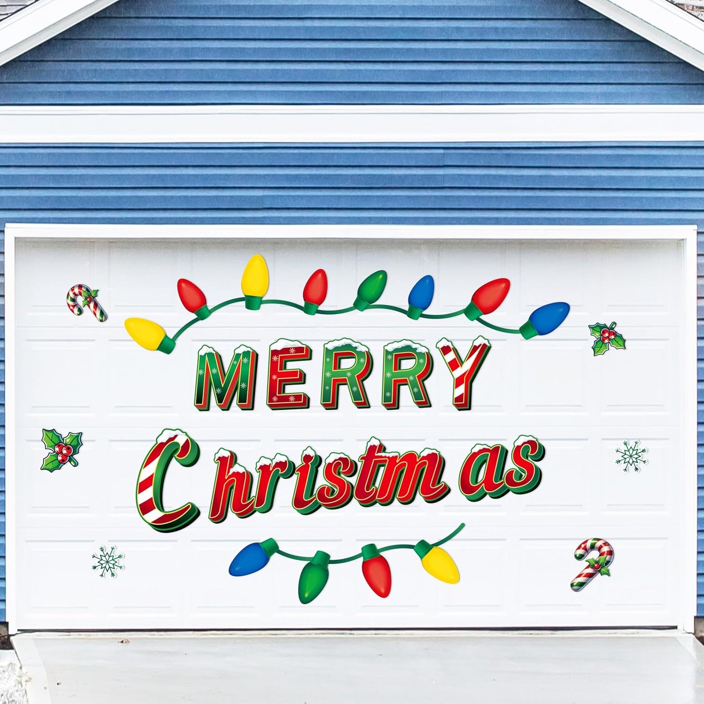 90shine 32PCS Christmas Garage Door Decorations Magnets - Merry Xmas Ball Holiday Refrigerator Fridge Kitchen Decor(Red, Silver)