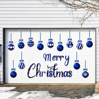 90shine 32PCS Christmas Garage Door Decorations Magnets - Merry Xmas Ball Holiday Refrigerator Fridge Kitchen Decor(Red, Silver)