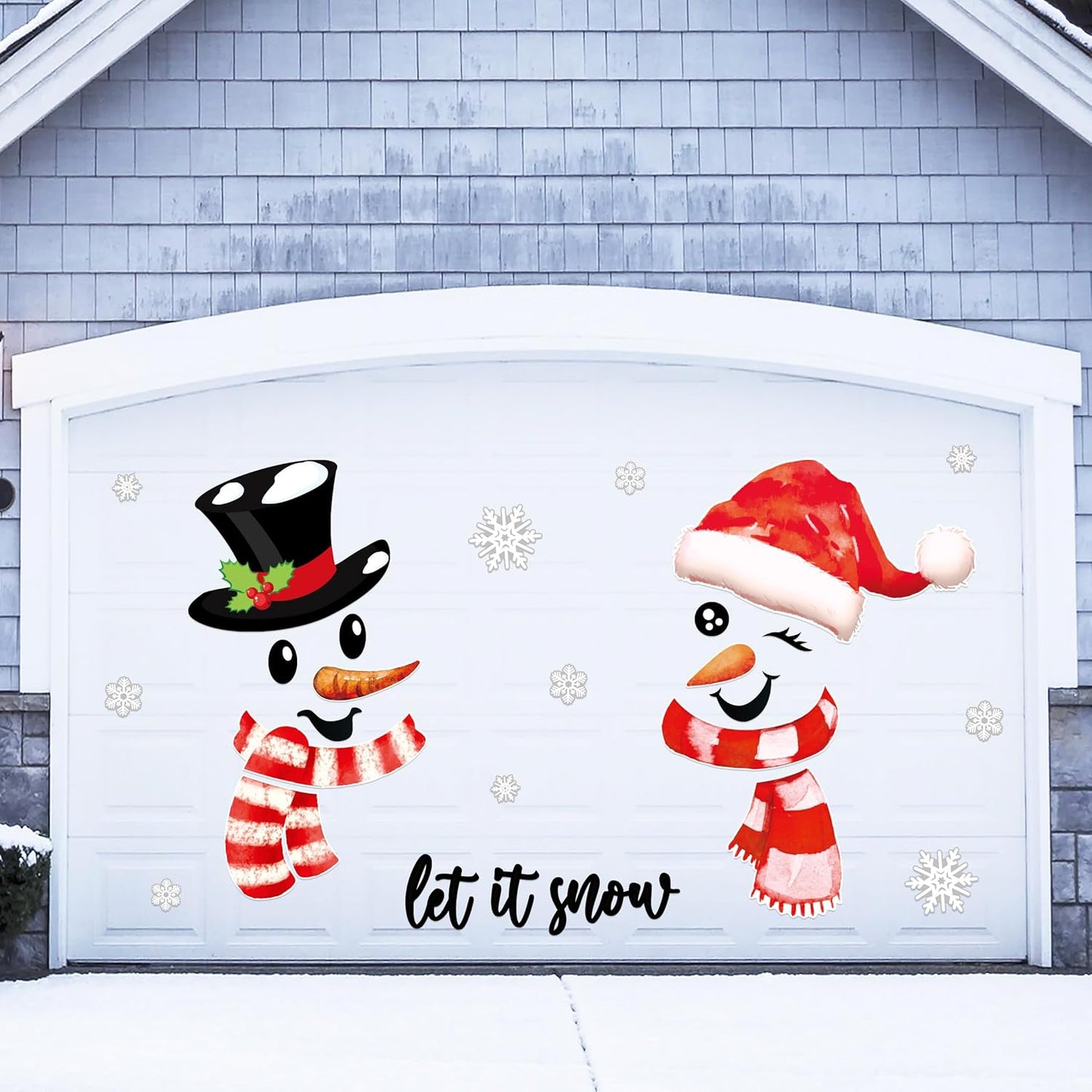 90shine 32PCS Christmas Garage Door Decorations Magnets - Merry Xmas Ball Holiday Refrigerator Fridge Kitchen Decor(Red, Silver)