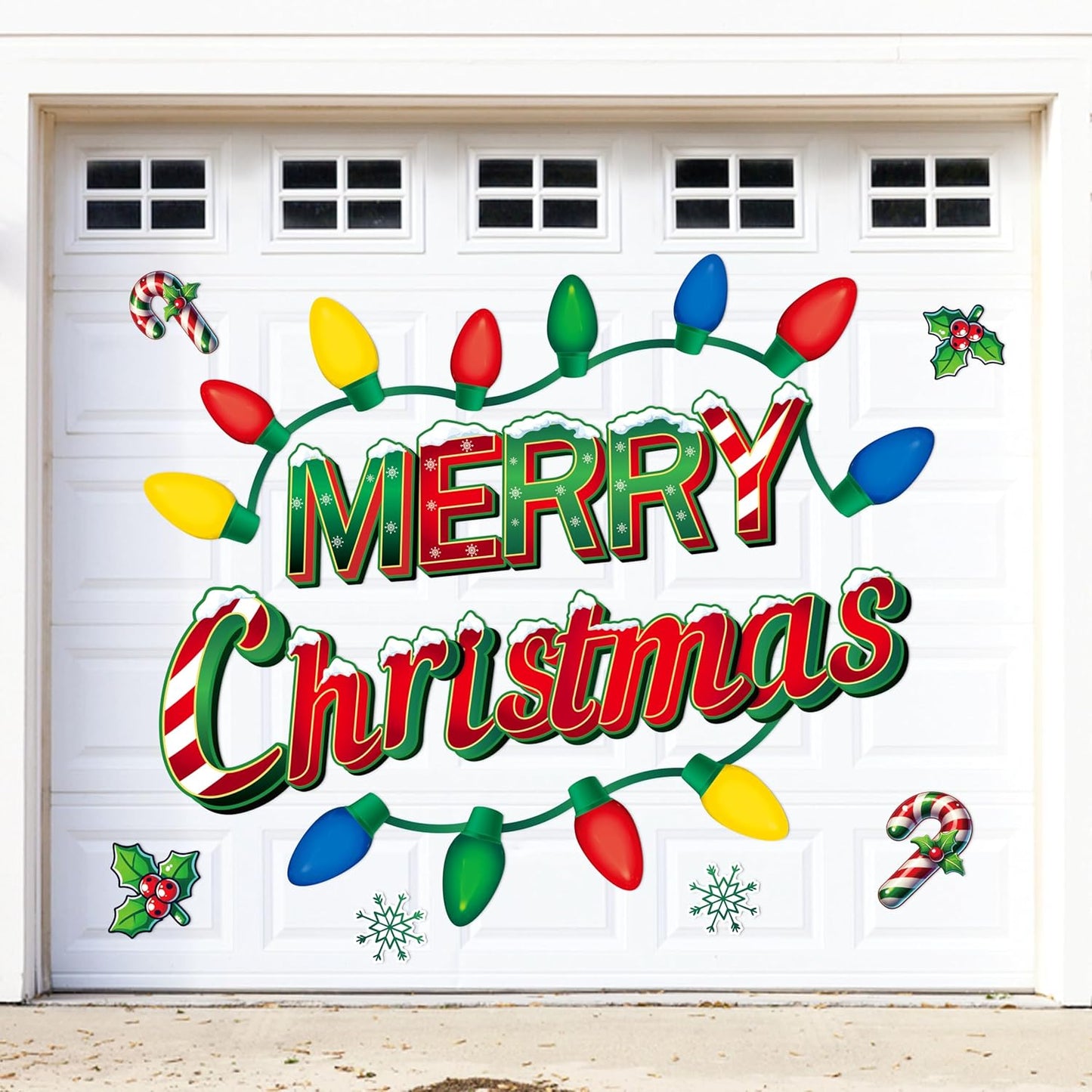 90shine 32PCS Christmas Garage Door Decorations Magnets - Merry Xmas Ball Holiday Refrigerator Fridge Kitchen Decor(Red, Silver)