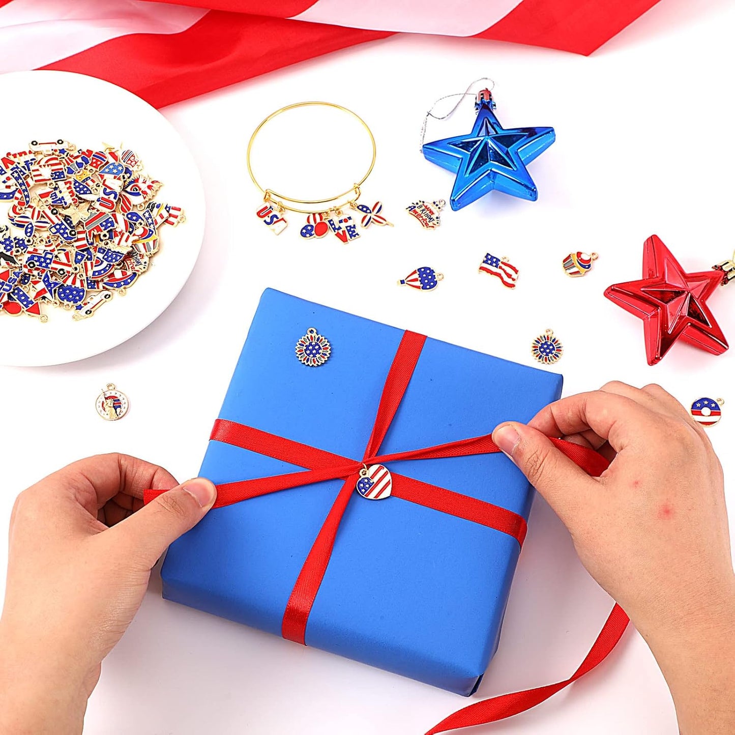 Christmas Charms Gold Enamel Jewelry Making Charms for Bracelet Necklace Earring
