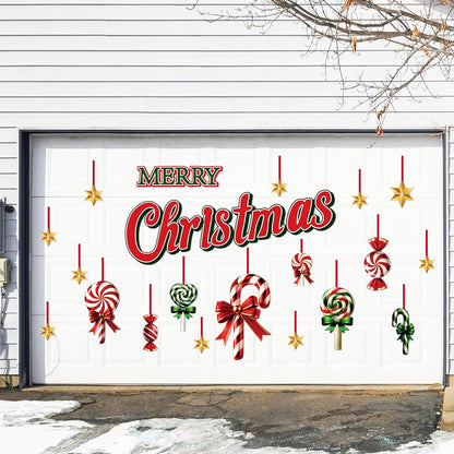 90shine 32PCS Christmas Garage Door Decorations Magnets - Merry Xmas Ball Holiday Refrigerator Fridge Kitchen Decor(Red, Silver)