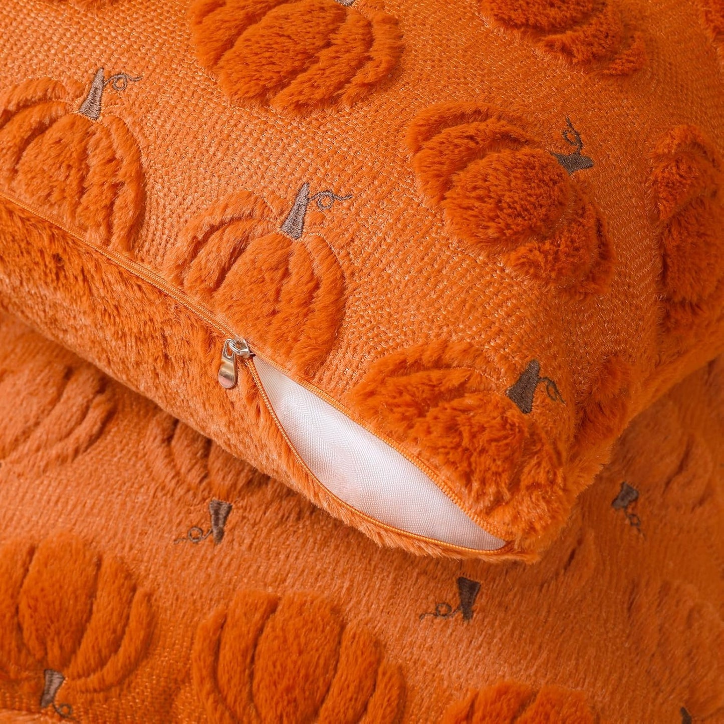 Christmas Throw Pillow Covers Xmas Winter Christmas Tree Faux Fur Cushion Covers, 3D Embroidered Pillow Cases