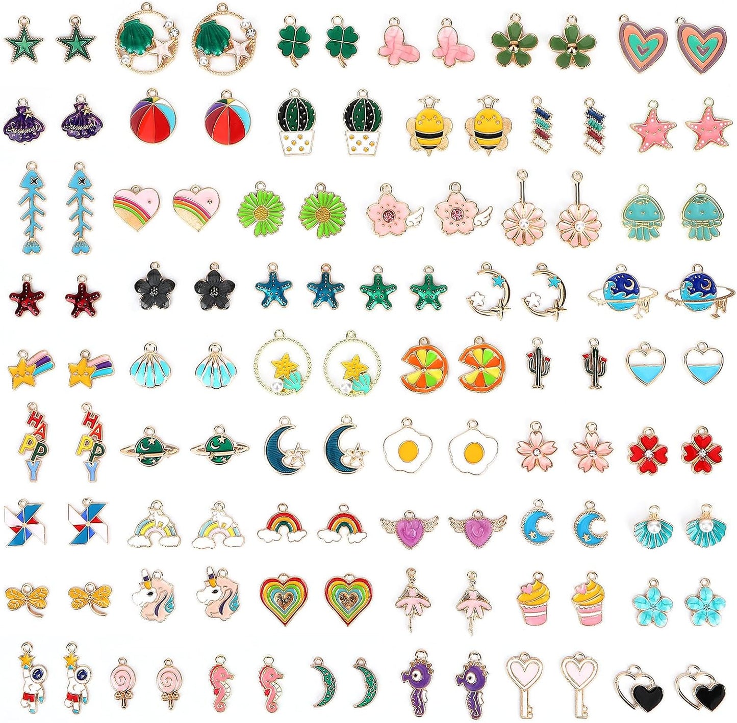 Christmas Charms Gold Enamel Jewelry Making Charms for Bracelet Necklace Earring