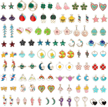 Christmas Charms Gold Enamel Jewelry Making Charms for Bracelet Necklace Earring
