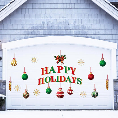 90shine 32PCS Christmas Garage Door Decorations Magnets - Merry Xmas Ball Holiday Refrigerator Fridge Kitchen Decor(Red, Silver)