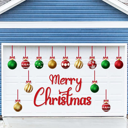 90shine 32PCS Christmas Garage Door Decorations Magnets - Merry Xmas Ball Holiday Refrigerator Fridge Kitchen Decor(Red, Silver)