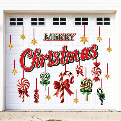 90shine 32PCS Christmas Garage Door Decorations Magnets - Merry Xmas Ball Holiday Refrigerator Fridge Kitchen Decor(Red, Silver)