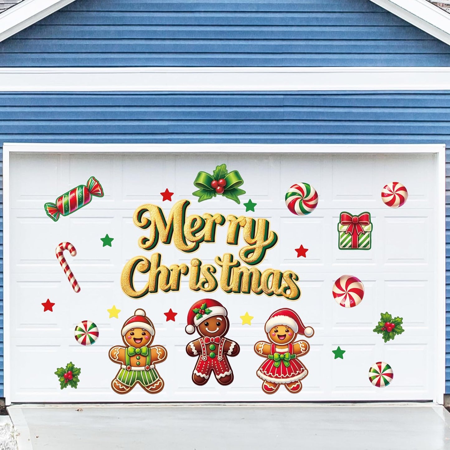 90shine 32PCS Christmas Garage Door Decorations Magnets - Merry Xmas Ball Holiday Refrigerator Fridge Kitchen Decor(Red, Silver)