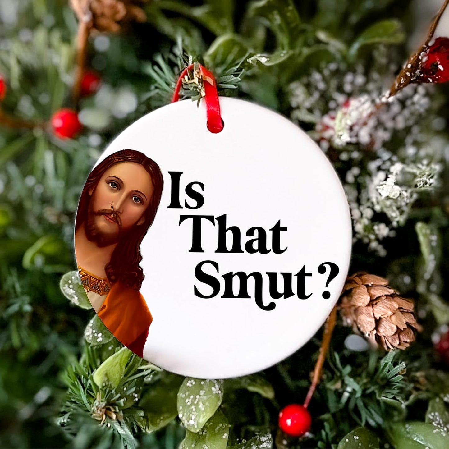 Funny Christmas Ornaments - I Saw That Jesus Ornament - Stocking Stuffers for Women Men - Funny Ornaments for Adults Exchange - Christmas Gift for Women Men Coworkers Mom