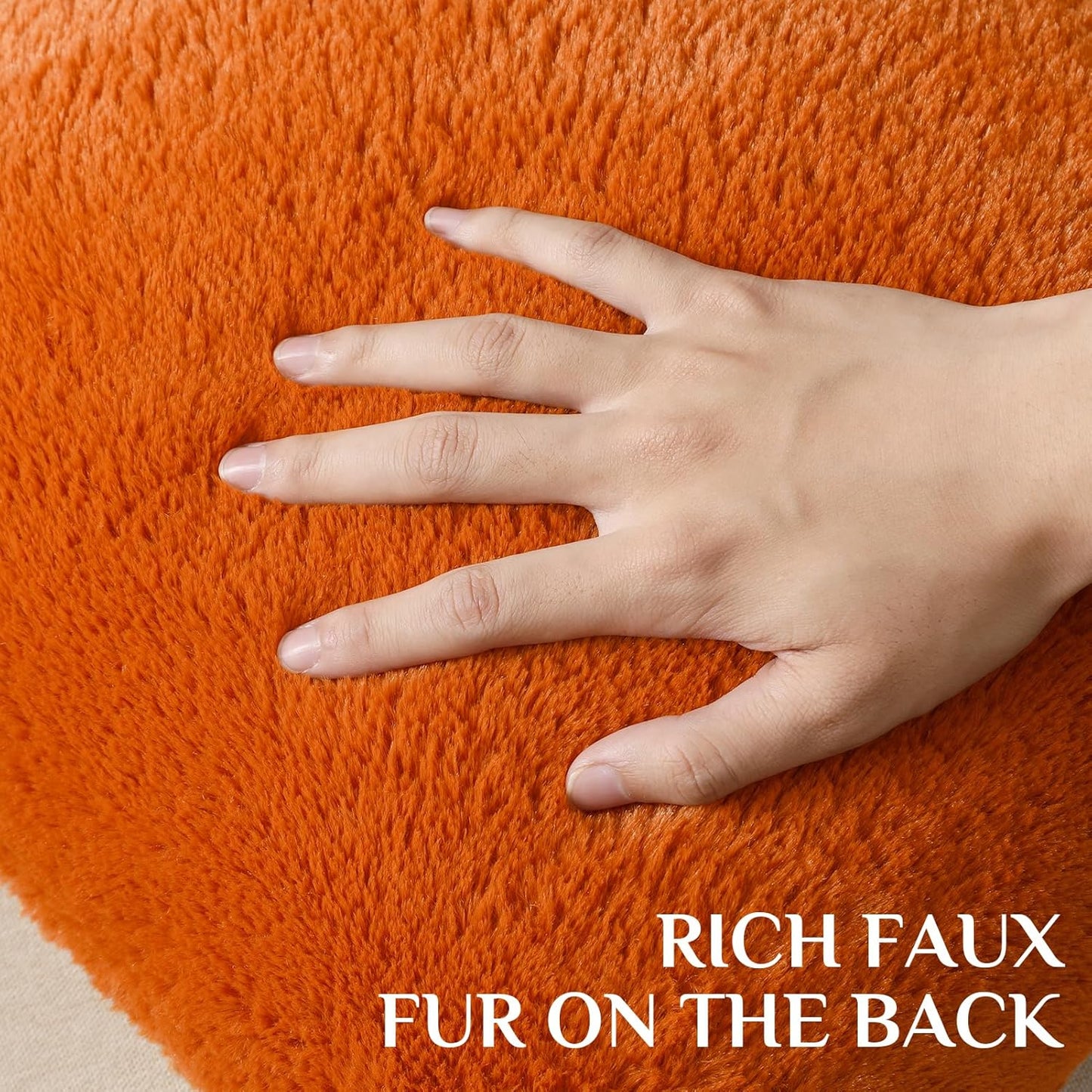 Christmas Throw Pillow Covers Xmas Winter Christmas Tree Faux Fur Cushion Covers, 3D Embroidered Pillow Cases