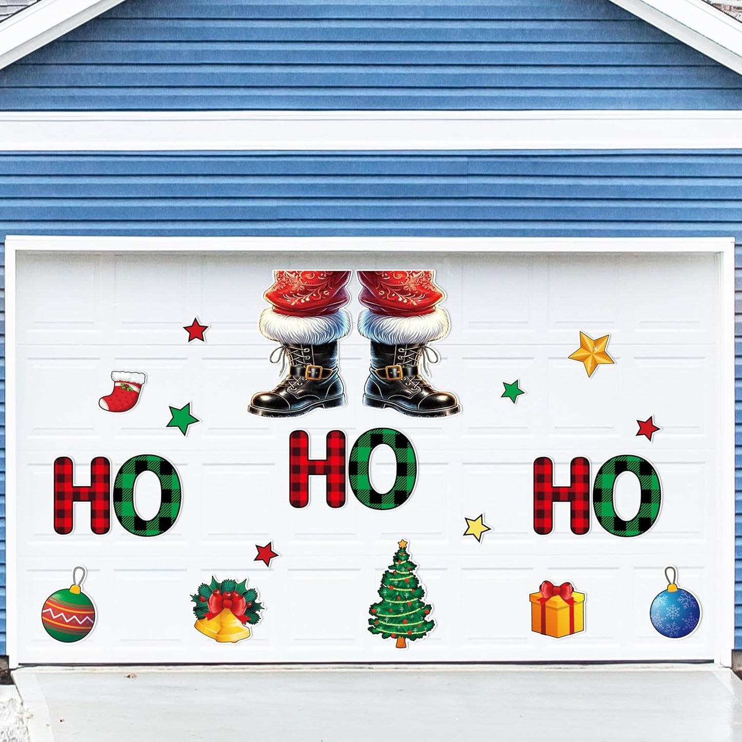 90shine 32PCS Christmas Garage Door Decorations Magnets - Merry Xmas Ball Holiday Refrigerator Fridge Kitchen Decor(Red, Silver)