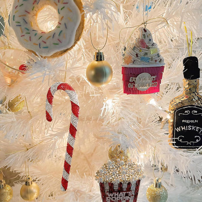 2025 Christmas Ornaments Champagne Ornament,Hanging Wine Glass Ornaments for Christmas Tree Decorations, Keepsake Gifts for Sisters Mother Grandma Women
