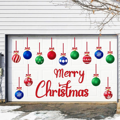 90shine 32PCS Christmas Garage Door Decorations Magnets - Merry Xmas Ball Holiday Refrigerator Fridge Kitchen Decor(Red, Silver)