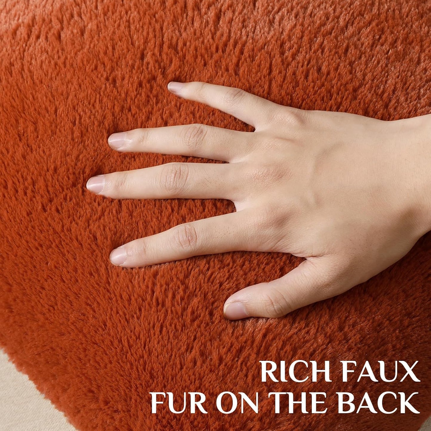 Christmas Throw Pillow Covers Xmas Winter Christmas Tree Faux Fur Cushion Covers, 3D Embroidered Pillow Cases