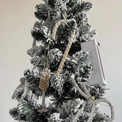 2025 Christmas Ornaments Champagne Ornament,Hanging Wine Glass Ornaments for Christmas Tree Decorations, Keepsake Gifts for Sisters Mother Grandma Women