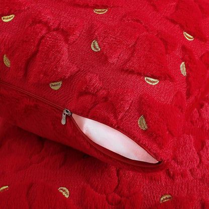 Christmas Throw Pillow Covers Xmas Winter Christmas Tree Faux Fur Cushion Covers, 3D Embroidered Pillow Cases