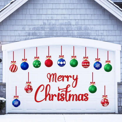 90shine 32PCS Christmas Garage Door Decorations Magnets - Merry Xmas Ball Holiday Refrigerator Fridge Kitchen Decor(Red, Silver)