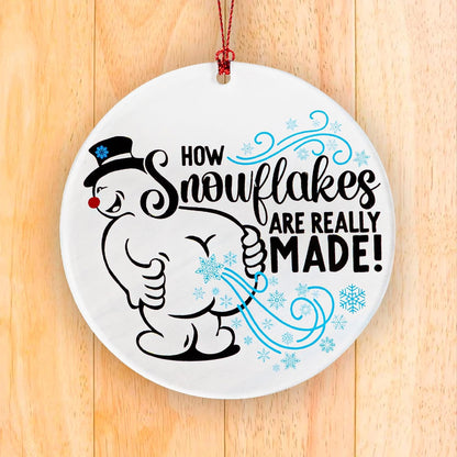 Funny Snowman Ornament 2025, Christmas Ornaments 2025, Funny Christmas Tree Decoration, Gag Gift for Adults, Unique Holiday Humor, How snowflakes, Mica Hanging Piece